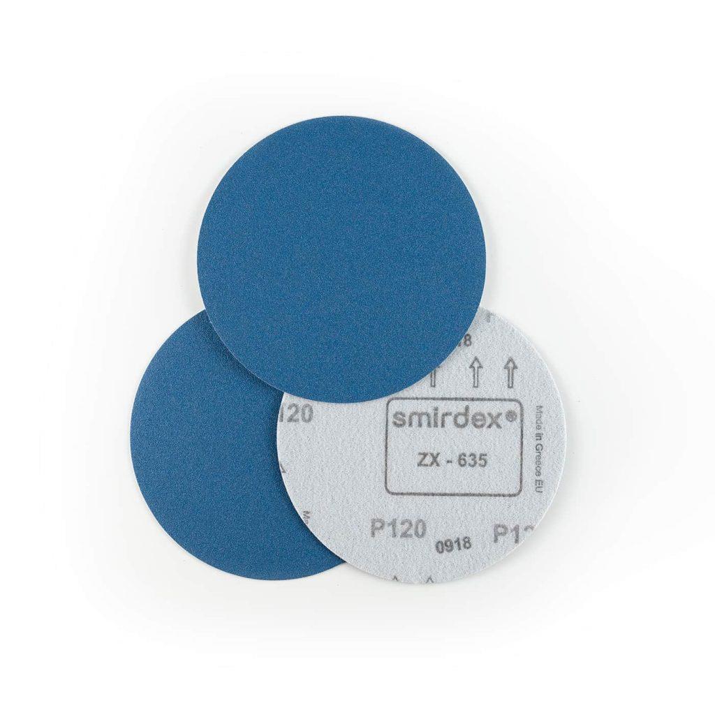 d 125 mm - P 120 - zirconia - Gewebe blau mit Klettrücken